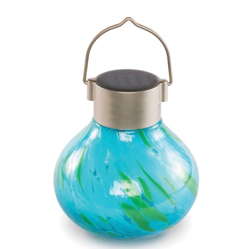 Hand-blown Glass Solar Tea Lantern - Mint